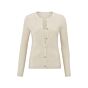 YAYA Faux Layered Ribbed Cardigan Light Beige Mel