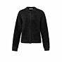 YAYA Fluffy Bomber Cardigan Black