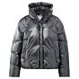 Yaya Oversized Cropped Metallic Jacket Silver