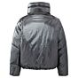 Yaya Oversized Cropped Metallic Jacket Silver