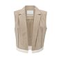 Yaya Sleeveless Gilet Twill Beige