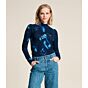 POM Turtleneck Shirt Feathers Blue