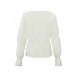 YAYA V-neck with Ruffle Sweater Wool White