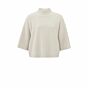 Yaya High Neckline Sweater Rib Sleeves Stone Beige